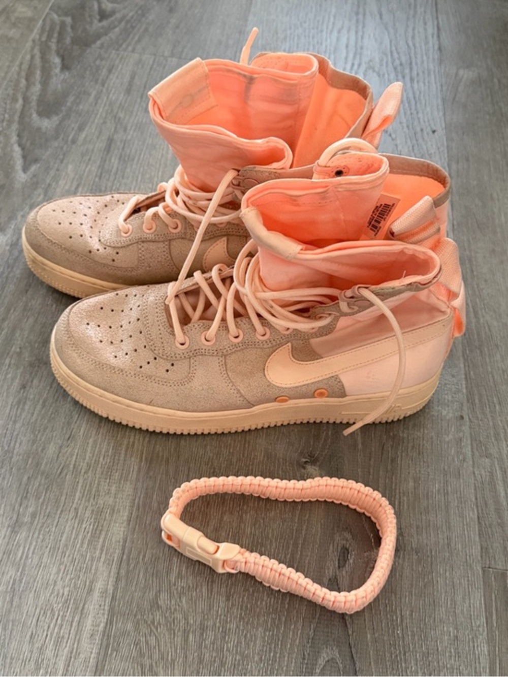 Nike SF Air Force 1 High Peach Tan Sneakers Women’s 9.5